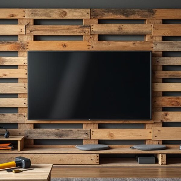 Fabriquer une paroi TV avec palette : économique et écologique pour votre intérieur