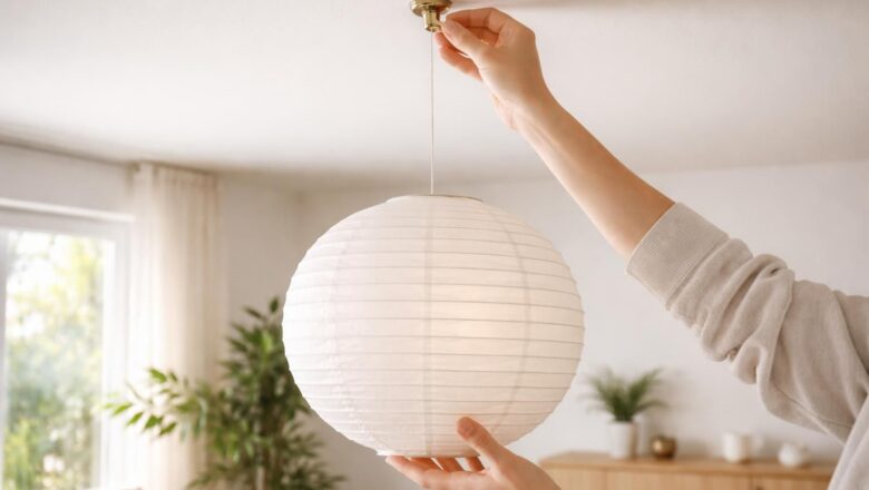 Comment installer une boule japonaise au plafond de façon esthétique