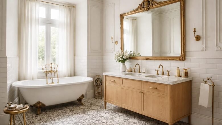 Salle de bain mélange ancien et moderne : réussir le choc des époques