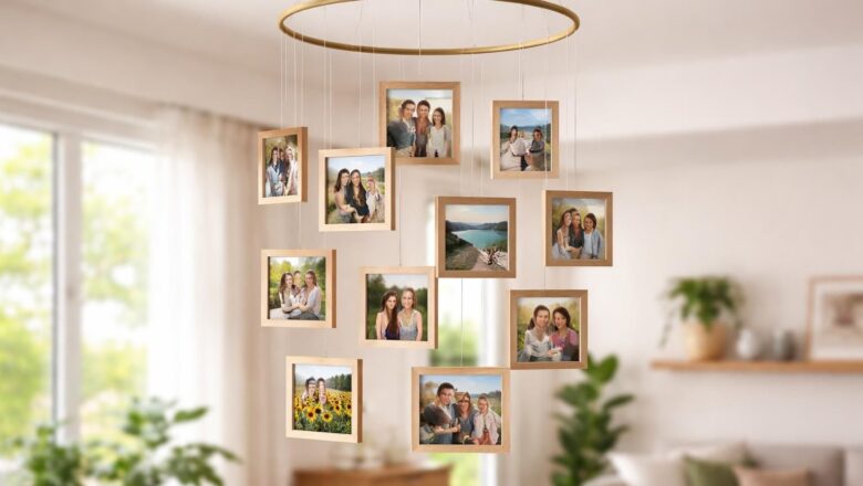 Suspension photo au plafond : une idée originale pour exposer vos souvenirs