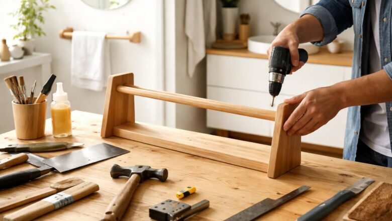 Tuto porte-serviette salle de bain : fabriquez un modèle unique en bois