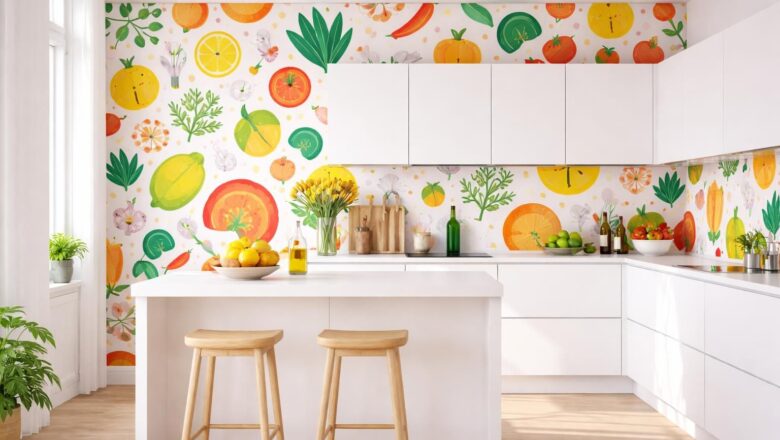 Papier peint pour cuisine blanche : quels motifs choisir pour donner du peps ?