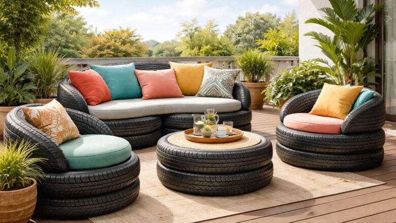 Salon de jardin en pneu : recyclez vos vieux pneus en mobilier de terrasse