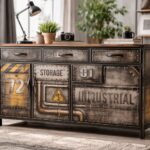Stickers style industriel pour meuble : transformez votre buffet en meuble d&rsquo;usine