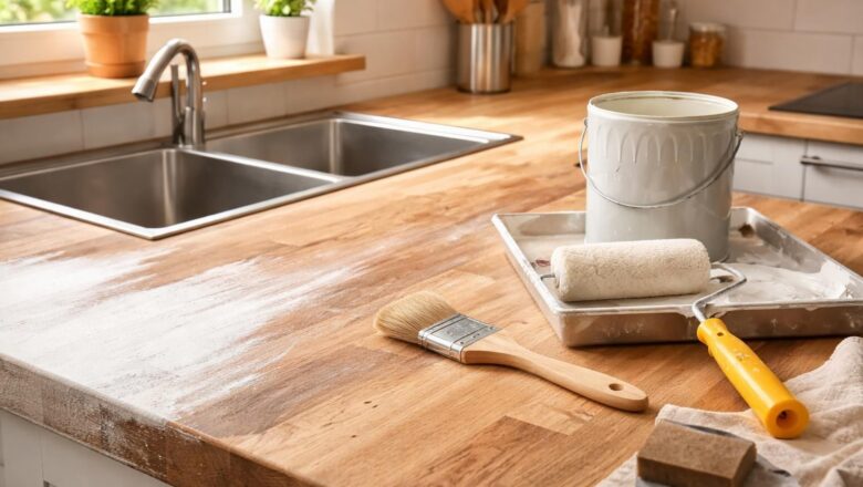Comment repeindre un plan de travail en bois de cuisine