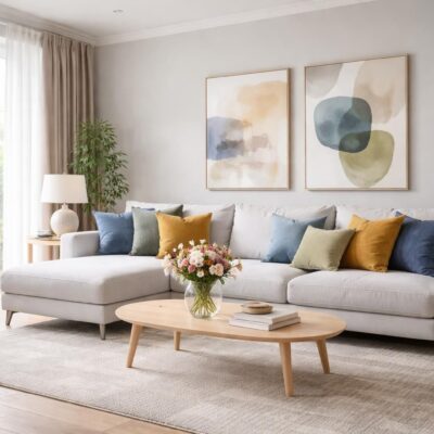 Quelle couleur est assortie au gris pour une décoration de salon ?