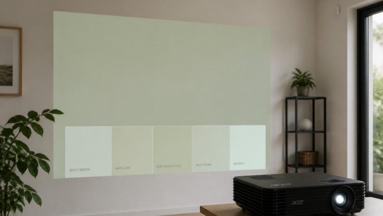 Choisir une couleur de peinture : test au mur via vidéoprojecteur Acer