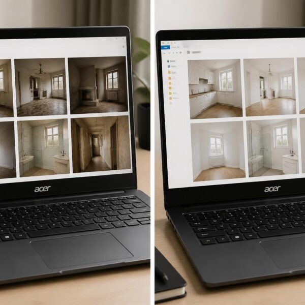 Photos avant/après : dossier rénovation sur PC portable Acer