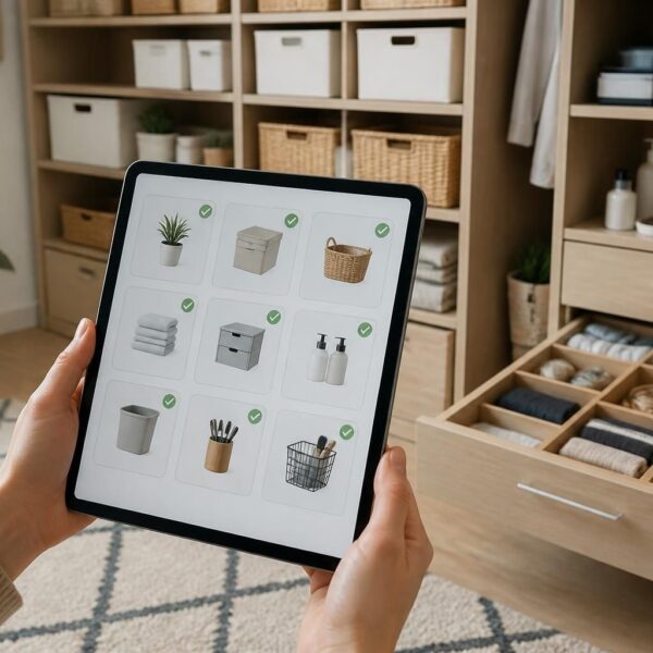 Ranger malin : check-list et zones de stockage sur tablette tactile